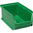 Magazijnbak serie Base 2 -polypropeen - B 102 x D 160 x H 75 mm - 0,8 l - groen - 10 stuks - ons merk Schäfer Shop Pure