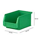 Magazijnbak SSI Schäfer LF 221, polypropeen, L 234 x B 150 x H 122 mm, 2,7 l, groen