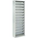 Magazijnkast, 1980 mm hoog, 12 legborden, zonder dozen, licht zilver