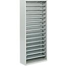 Magazijnkast - B 700 x D 300 x H 1690 mm - 14 legborden - zonder bakken - zonder deuren - lichtgrijs