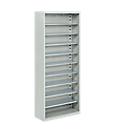 Magazijnkast - B 700 x D 300 x H 1690 mm - 9 legborden - zonder bakken - zonder deuren - lichtgrijs