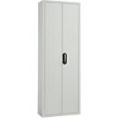 Magazijnkast - B 700 x D 300 x H 1980 mm - 15 legborden - zonder bakken - met deuren - lichtgrijs