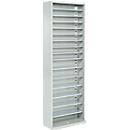 Magazijnkast - B 700 x D 300 x H 1980 mm - 15 legborden - zonder bakken - zonder deuren - lichtgrijs