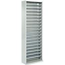 Magazijnkast - B 700 x D 300 x H 1980 mm - 18 legborden - zonder bakken - zonder deuren - lichtgrijs
