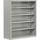 Magazijnkast - B 700 x D 300 x H 830 mm - 4 legborden - zonder bakken - zonder deuren - blank alu