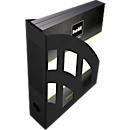 Magazine file Helit The Green Bridge, for formats A4- C4, back width 78 mm, recycled plastic, black, 4 pieces