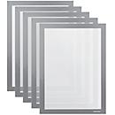 Magnetoplan Magnetrahmen magnetofix, A4 Hoch-/Querformat, PVC, grau, 5 Stück