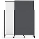 Magnetoplan mobiel presentatiebord VarioPin Black, staand/liggend, dubbelzijdig, magnetisch, B 1000 x H 1800 mm, staal/vilt/aluminium, wit/grijs/zwart