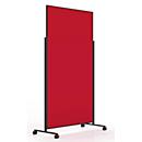 Magnetoplan mobiel presentatiebord VarioPin Black, staand/liggend formaat, aan beide zijden bruikbaar, B 1000 x H 1800 mm, vilt/aluminium, rood/zwart