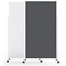 Magnetoplan mobiel presentatiebord VarioPin White, staand/liggend, dubbelzijdig, magnetisch, B 1000 x H 1800 mm, staal/vilt/aluminium, wit/grijs/wit