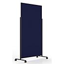 Magnetoplan mobile Moderationstafel VarioPin Black, Hoch-/Querformat, 2-seitig nutzbar, B 1000 x H 1800 mm, Filz/Aluminium, blau/schwarz