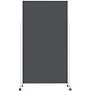 Magnetoplan mobile Moderationstafel VarioPin White, Hoch-/Querformat, 2-seitig nutzbar, B 1000 x H 1800 mm, Filz/Aluminium, grau/weiß