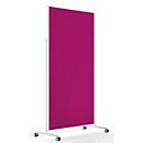 Magnetoplan mobile Moderationstafel VarioPin White, Hoch-/Querformat, 2-seitig nutzbar, B 1000 x H 1800 mm, Filz/Aluminium, pink/weiß