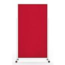 Magnetoplan mobile Moderationstafel VarioPin White, Hoch-/Querformat, 2-seitig nutzbar, B 1000 x H 1800 mm, Filz/Aluminium, rot/weiß