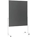 Magnetoplan presentation board, mobile, 3 surfaces to choose from, stable, grey