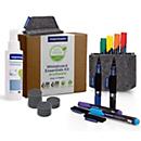 Magnetoplan Whiteboard Essentials-set, grijs, met PRO+-markeerstiften, wisser, reinigingsmiddel, dienblad en magneten
