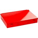 Mallette d'assortiment ADB, vide, 6 compartiments, verrouillable, avec poignée, L 330 x P 230 x H 50 mm, acier &amp; plastique ABS, rouge trafic RAL 3020