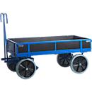 Manual platform trolley, with sides, solid rubber, 1160 x 760 mm