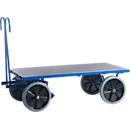 Manual platform trolley, without sides, 1000 x 700 mm, solid rubber