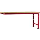 Manuflex aanbouw-werkbank Profi speciaal, tafelblad kunststof, 2000 x 700 mm, robijnrood