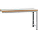 Manuflex aanbouw-werkbank Profi standaard, tafelblad kunststof, 1750 x 700 mm, aluminium zilver