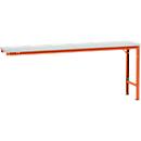 Manuflex aanbouwtafel UNIVERSAL Speciaal, 2000 x 800 mm, kunststof lichtgrijs, roodoranje