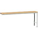 Manuflex aanbouwtafel UNIVERSAL Speciaal, 2000 x 800 mm, multiplex natuur, lichtgrijs
