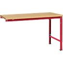 Manuflex aanbouwtafel UNIVERSAL Speciaal, tafelblad multiplex, 1500 x 1000, robijnrood