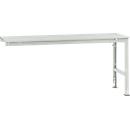 Manuflex aanbouwtafel UNIVERSAL Standaard, 2000 x 800 mm, kunststof lichtgrijs, lichtgrijs