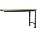 Manuflex Anbauwerkbank Profi Spezial, Tischplatte Kunststoff, 1750 x 700 mm, anthrazit
