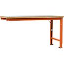 Manuflex Anbauwerkbank Profi Spezial, Tischplatte Kunststoff, 1750 x 700 mm, rotorange