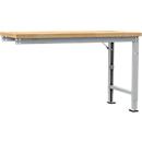 Manuflex Anbauwerkbank Profi Spezial, Tischplatte Multiplex, 1500 x 700 mm, alusilber
