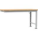 Manuflex Anbauwerkbank Profi Spezial, Tischplatte Multiplex, 1750 x 700 mm, alusilber