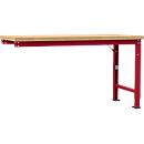 Manuflex Anbauwerkbank Profi Spezial, Tischplatte Multiplex, 1750 x 700 mm, rubinrot