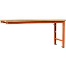 Manuflex Anbauwerkbank Profi Spezial, Tischplatte Multiplex, 2000 x 700 mm, rotorange