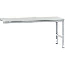 Manuflex Ansatztisch UNIVERSAL Standard, Tischplatte Kunststoff, 2000x1000, alusilber