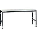 Manuflex Arbeitstisch UNIVERSAL Standard, 2000 x 1000 mm, Melamin lichtgrau, anthrazit