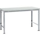 Manuflex basistafel UNIVERSAL Speciaal, 1500 x 1000 mm, kunststof lichtgrijs, aluminium zilver