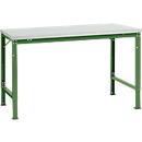 Manuflex basistafel UNIVERSAL Speciaal, 1500 x 1000 mm, kunststof lichtgrijs, resedagroen