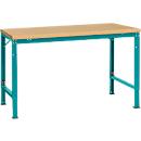 Manuflex basistafel UNIVERSAL Speciaal, 1500 x 1000 mm, multiplex natuur, waterblauw