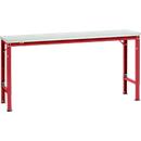 Manuflex basistafel UNIVERSAL Speciaal, 1750 x 800 mm, kunststof lichtgrijs, robijnrood