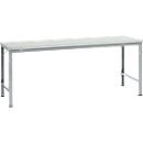 Manuflex basistafel UNIVERSAL Speciaal, 2000 x 1000 mm, kunststof lichtgrijs, aluminium zilver
