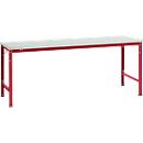 Manuflex basistafel UNIVERSAL Speciaal, 2000 x 1000 mm, kunststof lichtgrijs, robijnrood