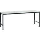 Manuflex basistafel UNIVERSAL Speciaal, 2000 x 1000 mm, melamine lichtgrijs, antraciet