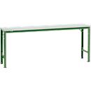 Manuflex basistafel UNIVERSAL Speciaal, 2000 x 800 mm, kunststof lichtgrijs, resedagroen