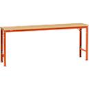 Manuflex basistafel UNIVERSAL Speciaal, 2000 x 800 mm, multiplex natuur, roodoranje