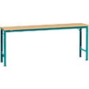 Manuflex basistafel UNIVERSAL Speciaal, 2000 x 800 mm, multiplex natuur, waterblauw
