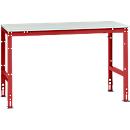 Manuflex basistafel UNIVERSAL Standaard, tafelblad melamine, 1500 x 800, robijnrood