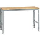 Manuflex basistafel UNIVERSAL Standaard, tafelblad multiplex, 1500 x 800, aluminium zilver