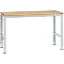 Manuflex basistafel UNIVERSAL Standaard, tafelblad multiplex, 1500 x 800, lichtgrijs